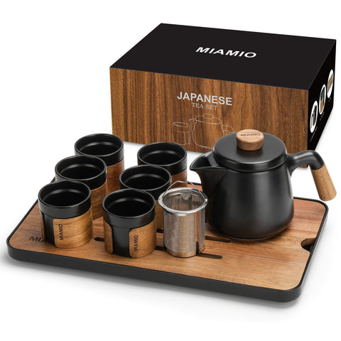 Japonský čajový set, konvička 620 ml + 6x100 ml, černá