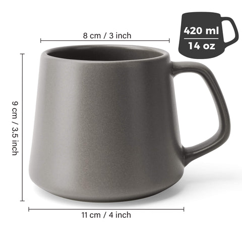 Hrnky na kávu, Luxe šedo-černé (4x420 ml)