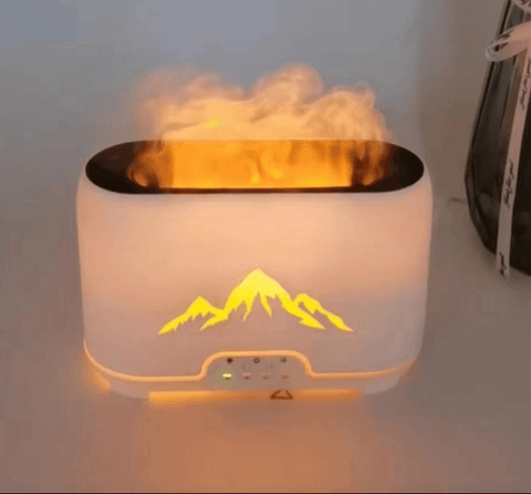 Difuzér zvlhčovače vzduchu Himalayas, USB-C, dálkové ovládání, efekt plamene